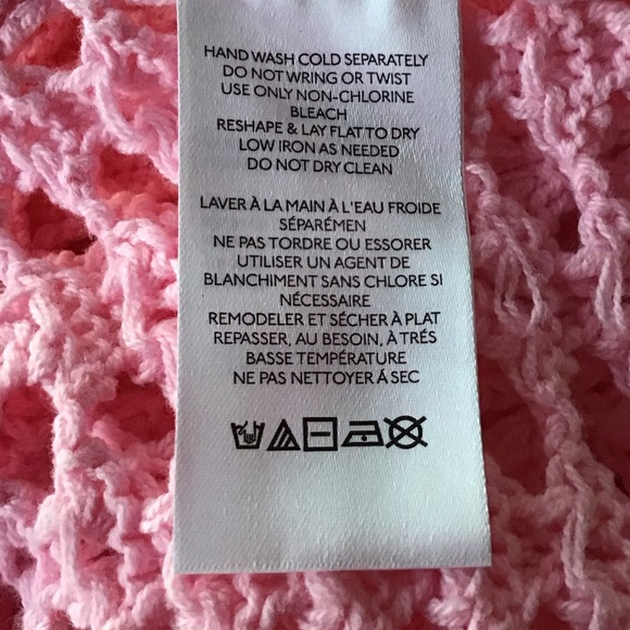 BDG URBAN OUTFITTERS PINK CROCHET V NECK TOP NEW - Picture 6 of 7